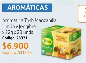 Nova Venta Aromática Tosh Manzanilla Limón y Jengibre x 22g x 20 unds Código: 28371 oferta