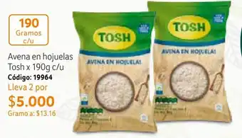 Nova Venta Avena en hojuelas Tosh x 190g c/u oferta