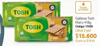 Nova Venta Galletas Tosh Miel x 418g Código: 17428 Lleva 2 oferta