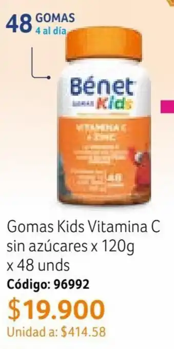 Nova Venta Gomas Kids Vitamina C sin azúcares x 120g x 48 unds Código: 96992 oferta