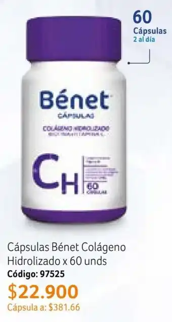 Nova Venta Cápsulas Bénet Colágeno Hidrolizado x 60 unds oferta