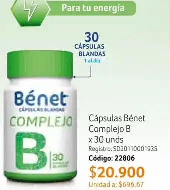 Nova Venta Cápsulas Bénet Complejo B x 30 unds oferta