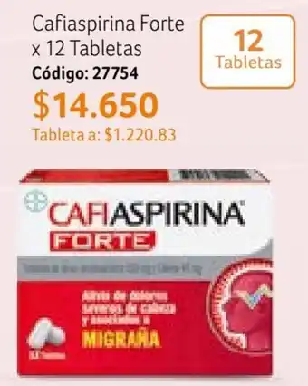 Nova Venta Cafiaspirina Forte x 12 Tabletas Código: 27754 oferta