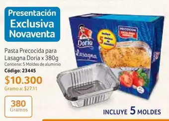 Nova Venta Pasta Precocida para Lasagna Doria x 380g oferta