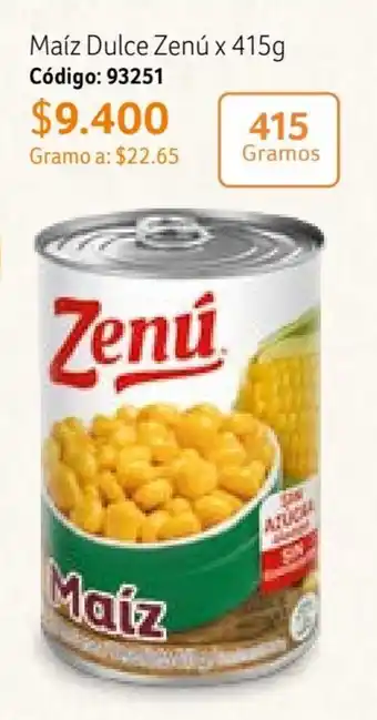 Nova Venta Código: 93251 Maíz Dulce Zenú x 415g oferta