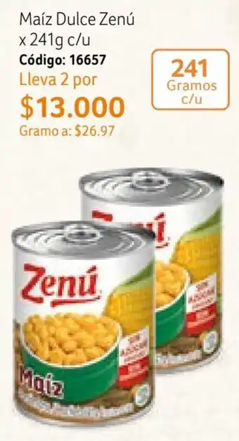 Nova Venta Maíz Dulce Zenú x 241g c/u oferta