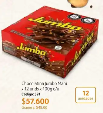 Nova Venta Chocolatina Jumbo Maní x 12 unds x 100g c/u Código: 391 oferta