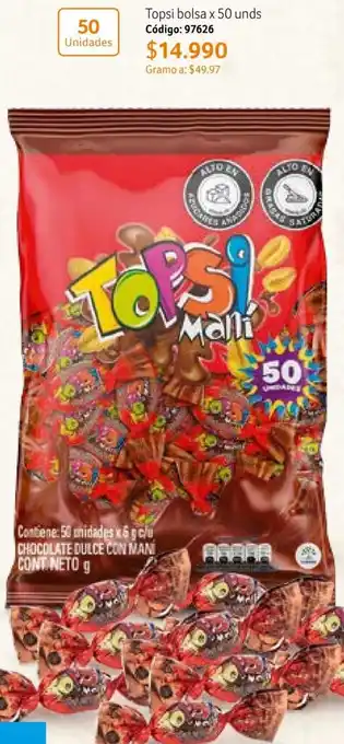 Nova Venta Topsi bolsa x 50 unds Código: 97626 oferta