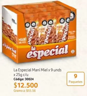 Nova Venta La Especial Maní Miel x 9 unds x 25g c/u Código: 30024 oferta