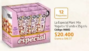 Nova Venta La Especial Maní Mix Yogurt x 12 unds x 35g c/u Código: 96882 oferta