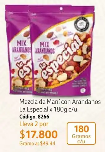 Nova Venta Mezcla de Maní con Arándanos La Especial x 180g c/u oferta