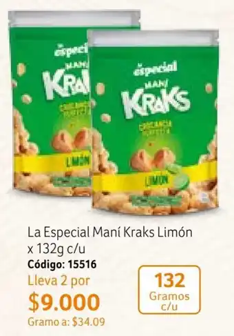 Nova Venta La Especial Maní Kraks Limón x 132g c/u oferta