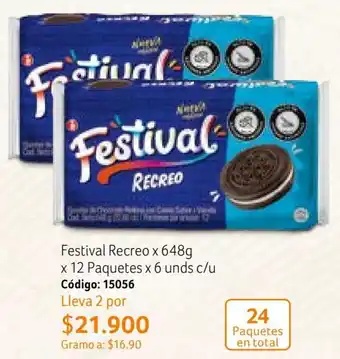 Nova Venta Festival Recreo x 648g x 12 Paquetes x 6 unds c/u oferta