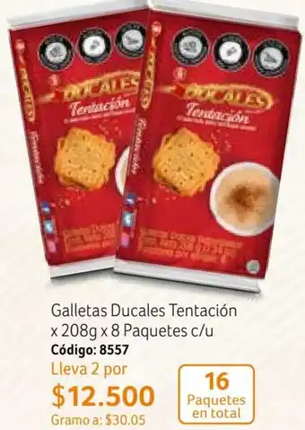 Nova Venta Galletas Ducales Tentación x 208g x 8 Paquetes c/u Código: 8557 Lleva 2 oferta