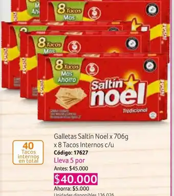 Nova Venta Galletas Saltín Noel x 706g x 8 Tacos Internos c/u oferta