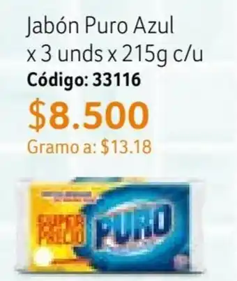 Nova Venta Jabón Puro Azul x 3 unds x 215g c/u Código: 33116 oferta