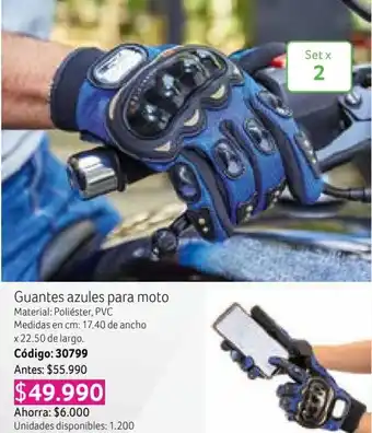 Nova Venta Guantes azules para moto oferta