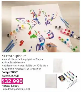 Nova Venta Kit crea tu pintura oferta