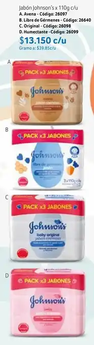 Nova Venta Jabón Johnson's x 110g c/u oferta