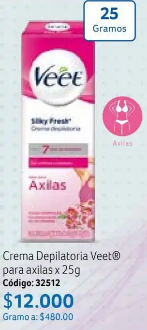 Nova Venta Crema Depilatoria VeetⓇ para axilas x 25g Código: 32512 oferta