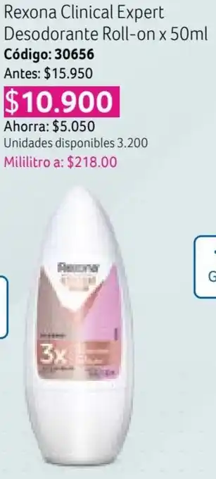 Nova Venta Rexona Clinical Expert Desodorante Roll-on x 50ml oferta