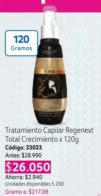 Nova Venta Tratamiento Capilar Regenext Total Crecimiento x 120g oferta