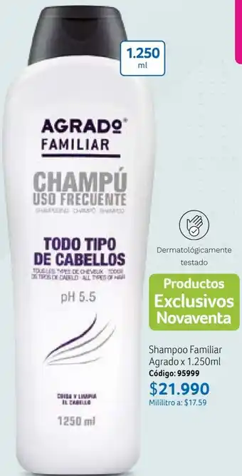 Nova Venta Shampoo Familiar Agradox 1.250ml Código: 95999 oferta