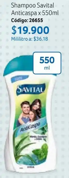 Nova Venta Shampoo Savital Anticaspa x 550ml Código: 26655 oferta