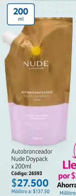 Nova Venta Autobronceador Nude Doypack X 200ML oferta