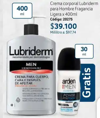 Nova Venta Crema corporal Lubriderm para Hombre Fragancia Ligera x 400ml Código: 20275 oferta