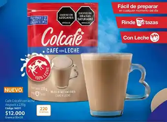 Nova Venta Café Colcafé con leche doypack x 220g Código: 94011 oferta