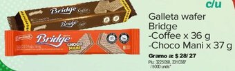 Surtimax Galleta wafer Bridge -Coffee x 36 g -Choco Mani x 37 g oferta