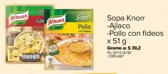 Surtimax Sopa Knorr -Ajiaco -Pollo con fideos x 51 g oferta