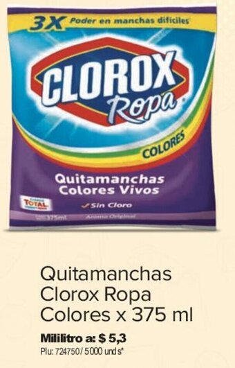 Surtimax Quitamanchas Clorox Ropa Colores x 375 ml oferta