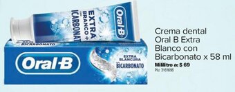 Surtimax Crema dental Oral B Extra Blanco con Bicarbonato x 58 ml oferta
