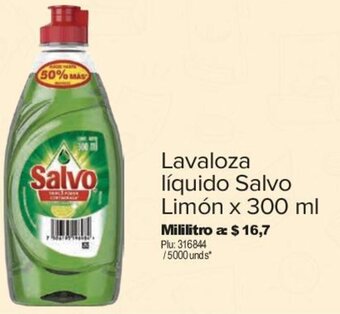 Lavaloza líquido Salvo Limón x 300 ml