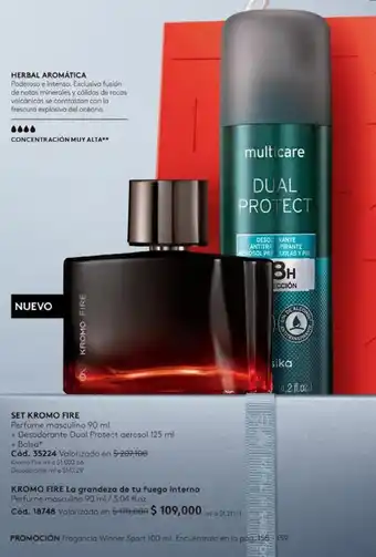 Ésika KROMO FIRE La grandeza de tu fuego interno Perfume masculino 90 ml oferta
