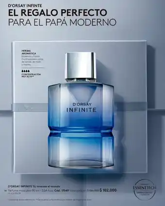 Ésika D'ORSAY INFINITE Tú innovas el mundo 14 Perfume masculino 90 ml / 3,04 fl.oz. oferta