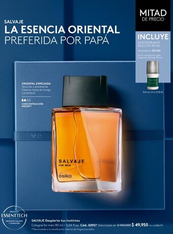 Ésika SALVAJE Despierta tus instintos Cologne for men 90 ml / 3,04 fl.oz. oferta