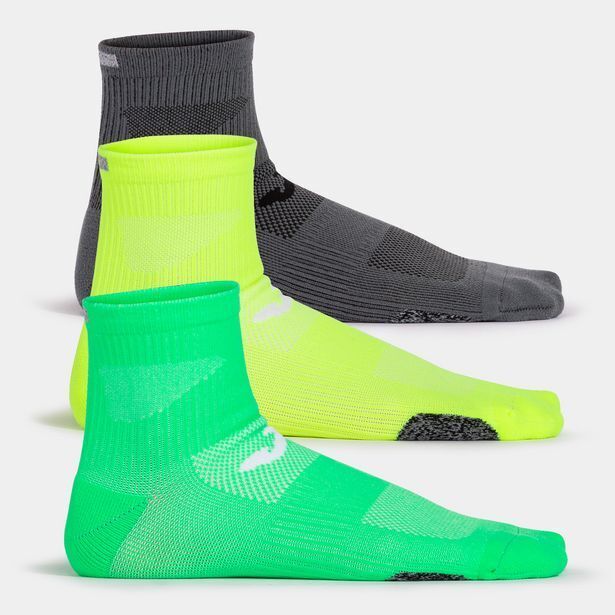 Joma Calcetines unisex running night verde flúor gris amarillo flúor oferta