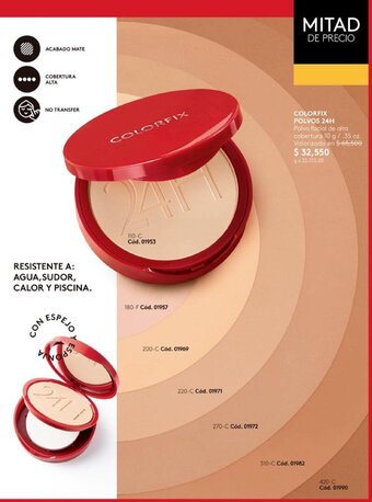 Ésika COLORFIX POLVOS 24H Polvo facial de alta cobertura 10 g /.35 oz. oferta