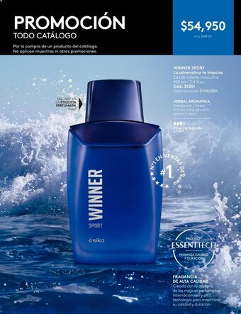 Ésika WINNER SPORT La adrenalina te impulsa Eau de toilette masculino 100 ml / 3,4 fl.oz. oferta