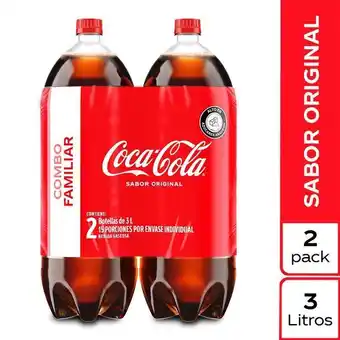 Superdroguería Olímpica Gaseosa cocacola sabor original botella 3 lt x2 unds oferta
