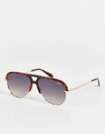 ASOS Quay high key remixed aviator sunglasses with polarised lens in tort oferta