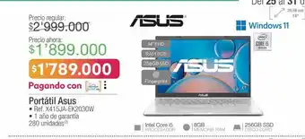 Jumbo Asus portátil asus • ref. x415ja-ek2030w oferta