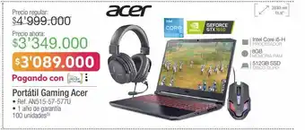 Jumbo Acer portátil gaming acer • ref. an515-57-577u oferta