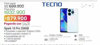 Jumbo Tecno spark 10 pro 256gb oferta