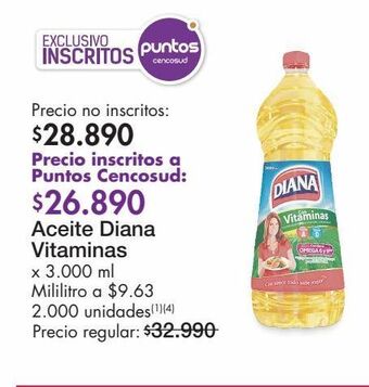 Metro Aceite diana vitaminas x 3.000 m oferta