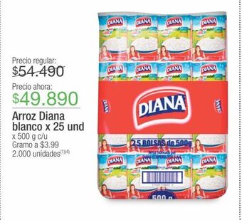 Jumbo Arroz diana blanco x 25 und x 500 g c/u oferta