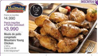 Jumbo Muslo de pollo congelado mountaire young chicken x 500 g oferta